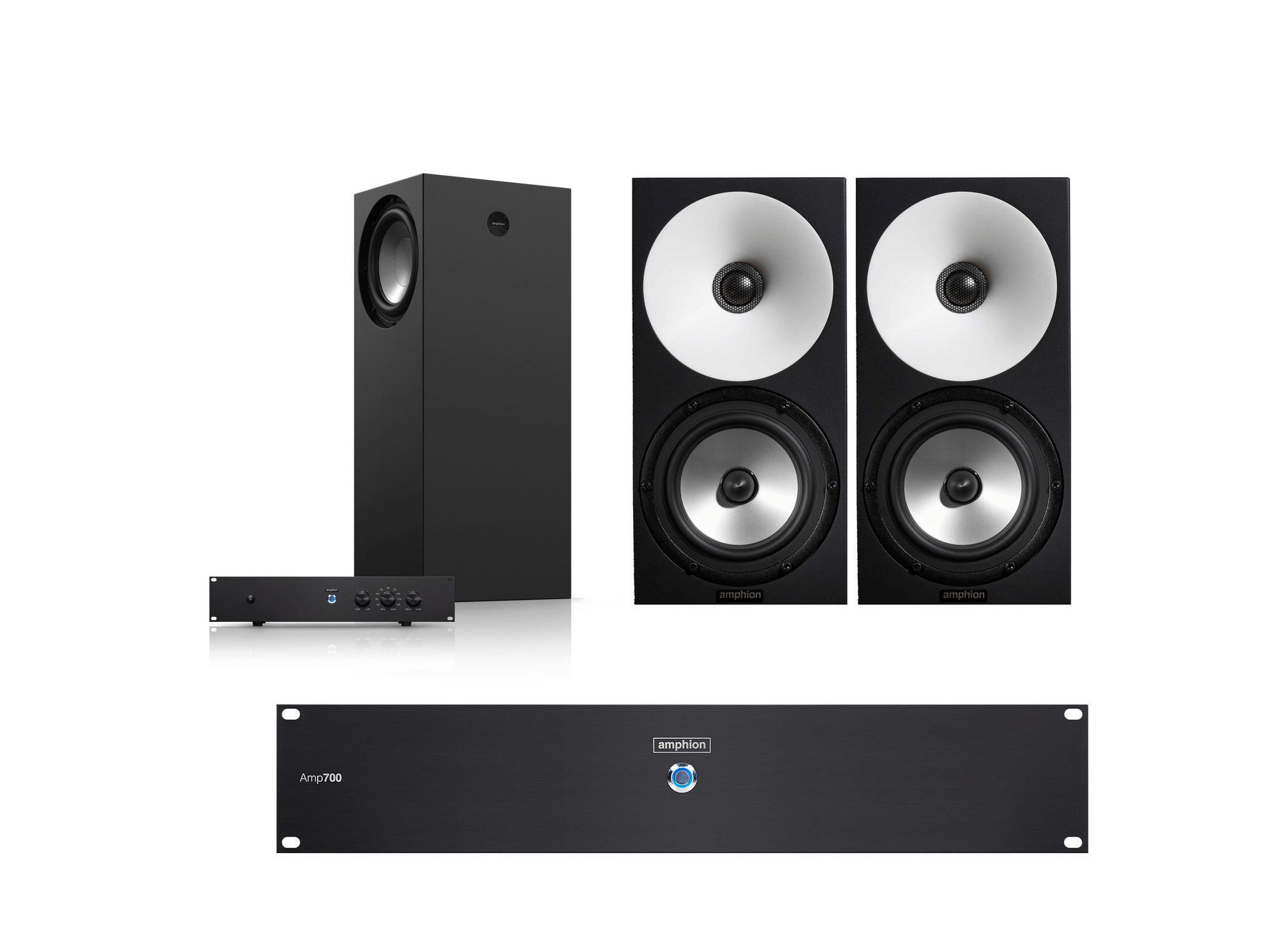 Amphion One15 + Amphion Amp700 + Amphion Flexbase25 + Amphion cable bundle