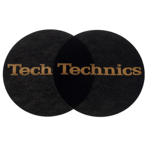 TECHNICS SLIPMAT BLACK/GOLD LOGO (Pair)