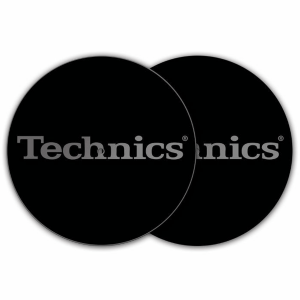 TECHNICS SLIPMAT BLACK/SILVER LOGO (Pair)